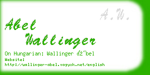 abel wallinger business card